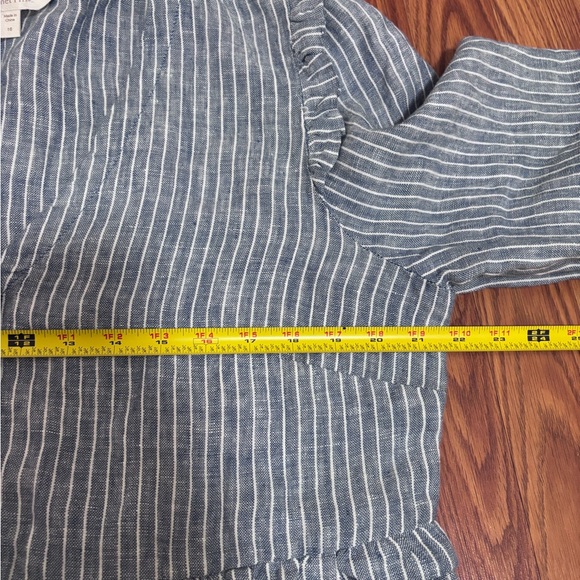 Garnet hill 100% linen ruffle detail dress - Picture 6 of 7